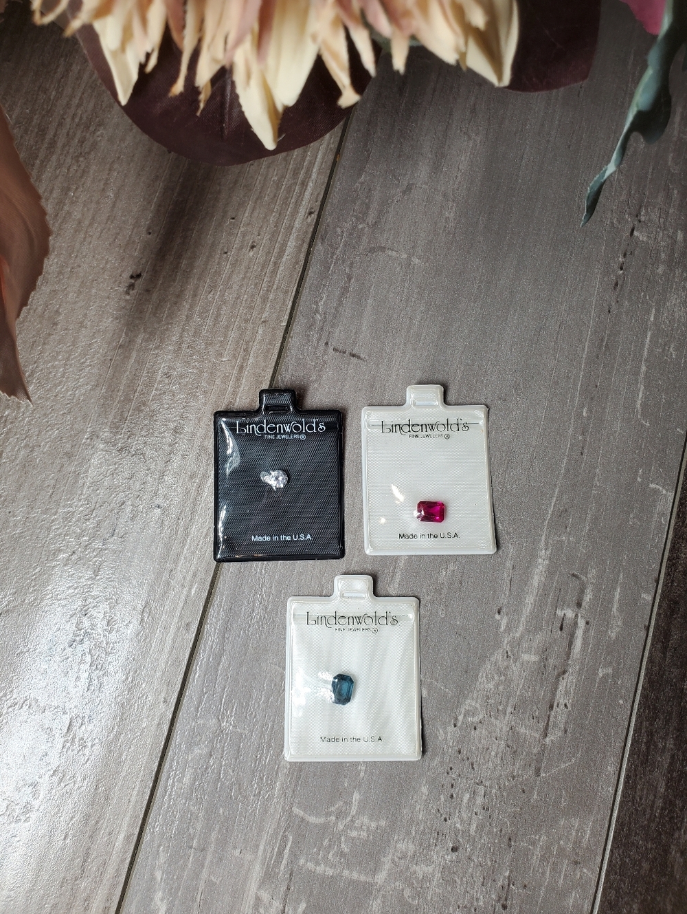 NWT Lindenwold's Fine Jewelers Loose Gems Gemstones - Blue, Clear, and Dark Pink